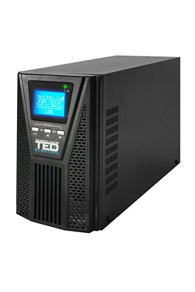 TED Electric UPS online 2000VA 1800W dublă conversie, LCD, 3 ieșiri, gestionare de la distanță, TED003980