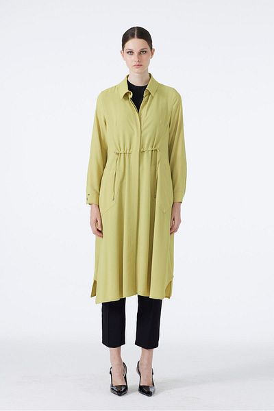 Zühre Shirt Collar Pocket Detailed Long Acid Wear Out Gc-0062