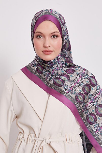 Levidor Plum Reflection Pattern Indian Silk Shawl