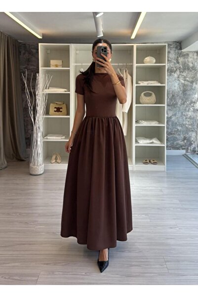 LUUNA STORE KISA KOLLU MAXİ ELBİSE