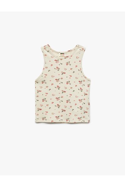Koton Floral Patterned Crew Neck Camisole Undershirt
