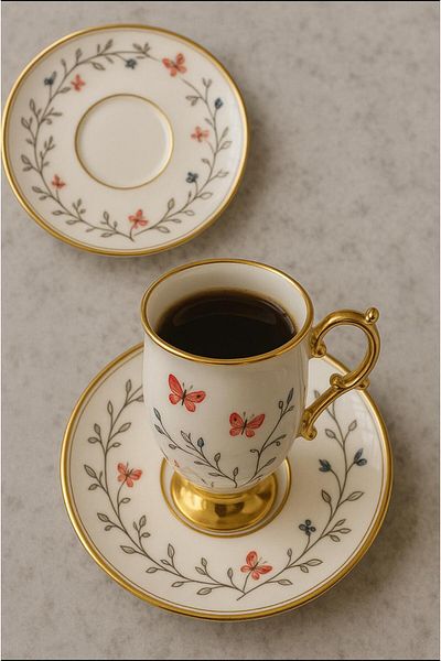 Paçi 6 Person Porcelain Coffee Cup Set