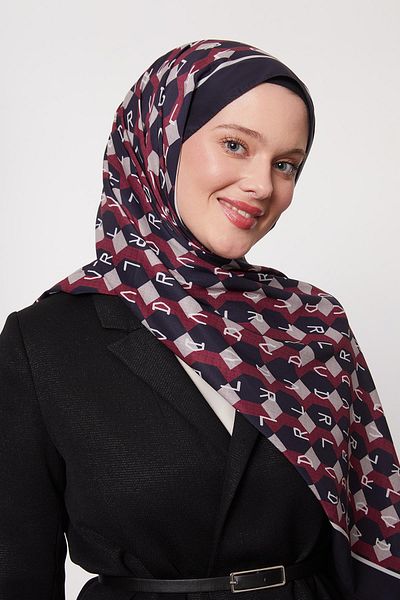 Levidor Burgundy Honeycomb Pattern Love Shawl
