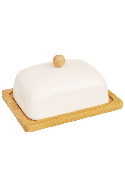 shumee WHITELINE white porcelain butter dish