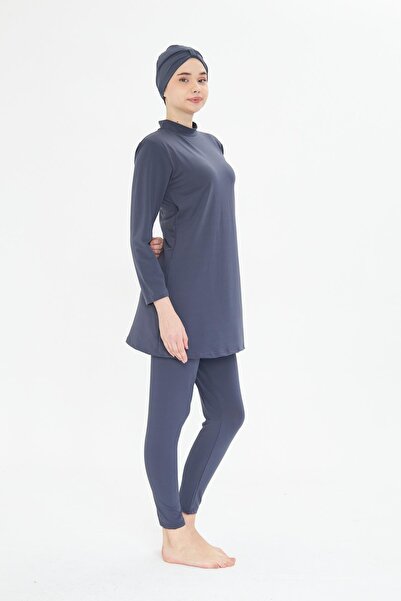 Fantasy Large Size Full Covered Lycra Hijab Swimsuit Anthracite 3485B-A