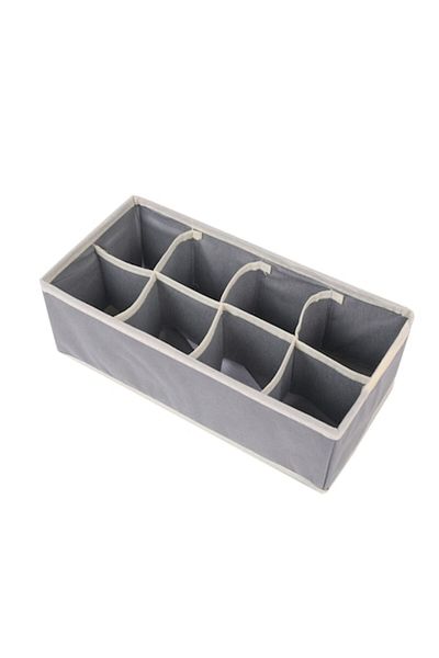 GABIANO Storage Box for Lingerie, Socks and Bras, Textile Material, 8 Compartments, 32 x 16 x 10 cm, Gray