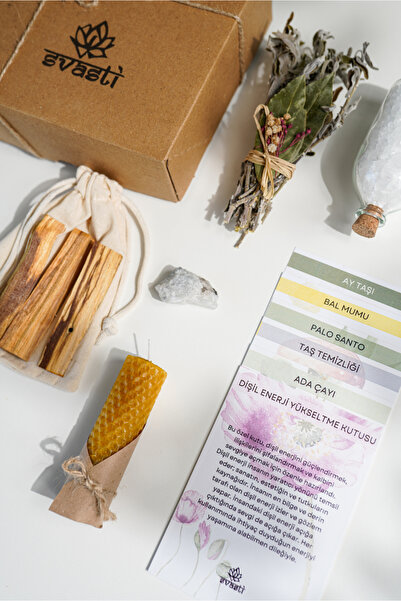 SVASTİ Dişil Enerji Yükseltme Kutusu – Ay Taşı, Palo Santo, Adaçayı, Bal Mumu...