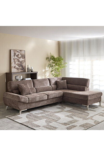 Home Box أريكة ساليرنو القماشية ذات الثلاثة مقاعد في الزاوية اليمنى