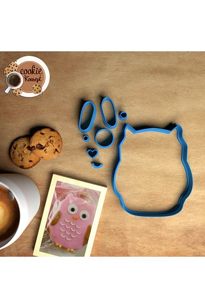 CookieKonsept مجموعة قوالب استحمام الطفل على شكل بومة - متوافقة مع البسكويت والعجين والطين