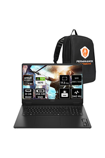HP OMEN 17 Ryzen AI 9 365 8GB 256GB SSD RTX5070/8GB 17.3'' QHD 240Hz FDOS Gam...