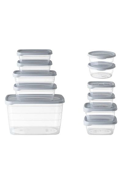divendi-ro Set of food containers, 6 pcs, sizes 2x250ml, 2x300ml, 2x500ml, 2x600ml, 2x1,2lt, 1x6lt, transparent