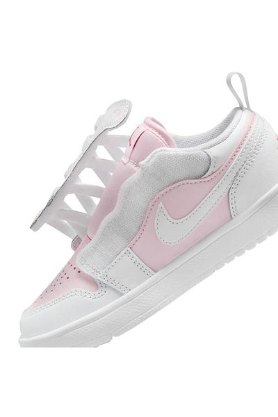 Nike Jordan 1 Low Alt Leather Sneakers Genuine Leather Banded Velcro Girls' Sports Shoes White Pink