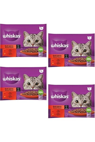 Whiskas Pouch Sos Içinde Sığırlı ve Tavuklu Yetişkin Kedi Konservesi 85 gr 4'...