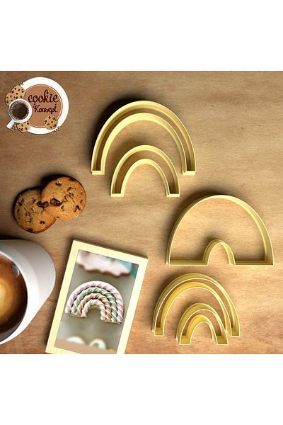 CookieKonsept مجموعة قوالب استحمام الطفل بألوان قوس قزح - متوافقة مع البسكويت والعجين والطين