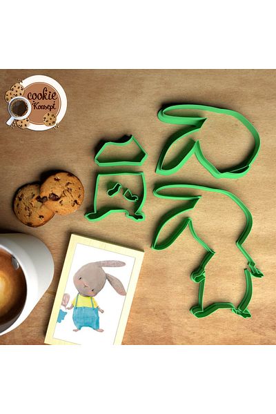 CookieKonsept مجموعة قوالب استحمام الطفل على شكل أرنب - متوافقة مع البسكويت والعجين والطين
