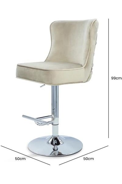 Vanity Living Adjustable Swivel Bar Stool with Padded Seat - Taupe