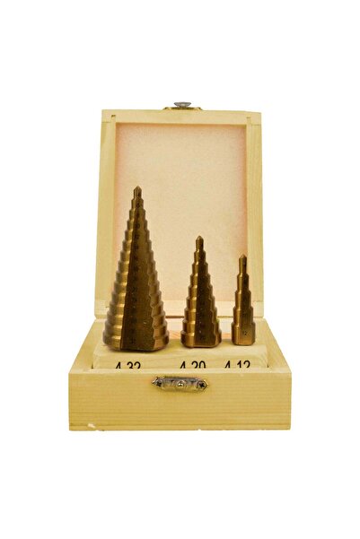 GEKO SET 3 FREZE FORAT BURGHIE IN TREPTE 4-12 MM 4-20 MM 4-32 MM