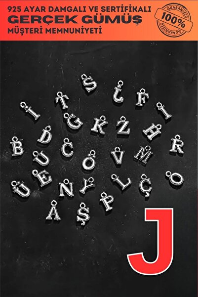 OSMANLI GÜMÜŞ 925 проба срібна літера - літера J Модель браслета, намиста та ...