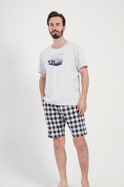 Vienetta Secret Vinetta Retro Grey cotton short pajamas