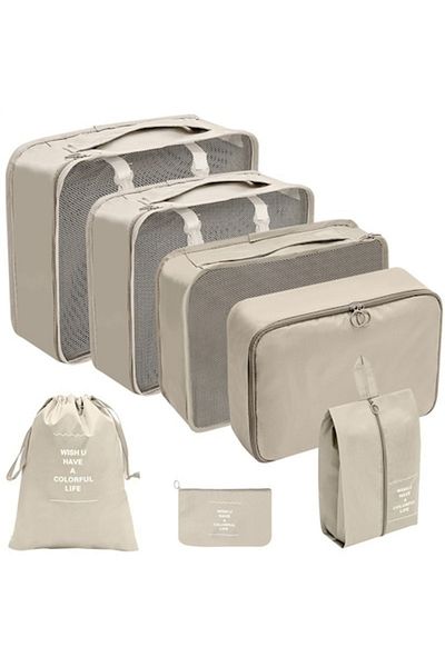 GABIANO Set 7 Travel Bags for Storage, Compressible, 7 Sizes, Waterproof, Mesh Design, Foldable, Robust Hand