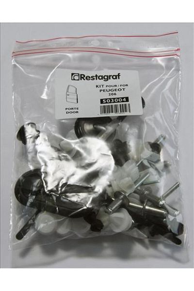 RESTAGRAF Set of car door mounting clips, model A503004, made of plastic, compatible with Peugeot 2