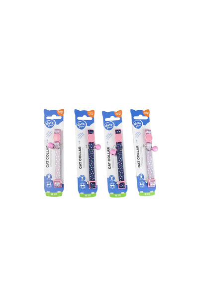 Duvo طوق قطط نايلون بألوان مختلطة 20×30 سم / 10 مم / الملمس: نقاط زرقاء/بيج - قطعة واحدة