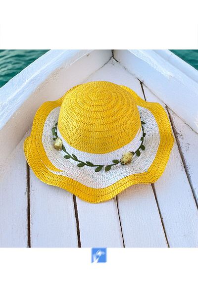 Kardelen Butik Denizli Solid Color Mercerized Girl's Hat (Age 3-7)