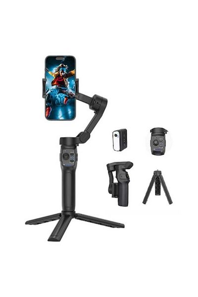 OEM Gimbal L9 Lite Stabilizer, Portable Foldable with 3 Axes and Ultra Wide Lenses with AI Tracking, Bla
