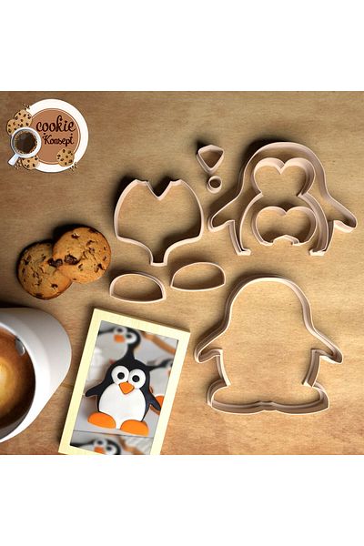 CookieKonsept مجموعة قوالب استحمام الطفل البطريق - متوافقة مع البسكويت والعجين والطين