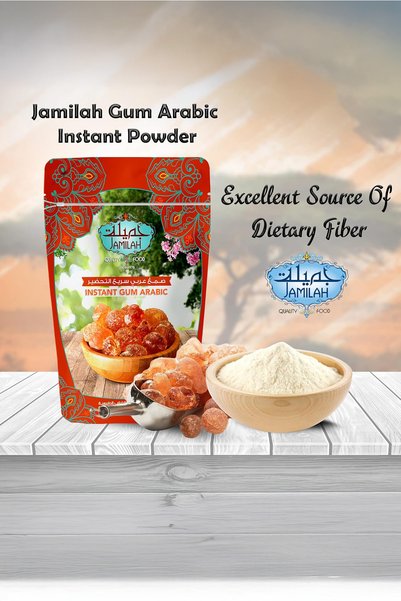 Jamilah Arabic Gum Powder Organic & Natural Premium Acacia 150 Grams (2 Packet 150 grams each)