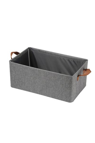 GABIANO Storage Box with Handles, Fabric, Foldable, 47x35x30 cm, 50 l, Metal Frame, Gray