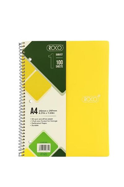 Roco Neon Notebook A4 200 Pages (100 Sheets)