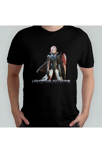 Pixxa Final Fantasy Xlll / 13 100% Cotton Crew Neck T-Shirt Model 1