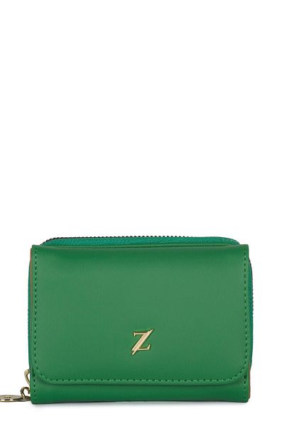 Zühre Green Wallet with Snap Closure Compartment Zc028