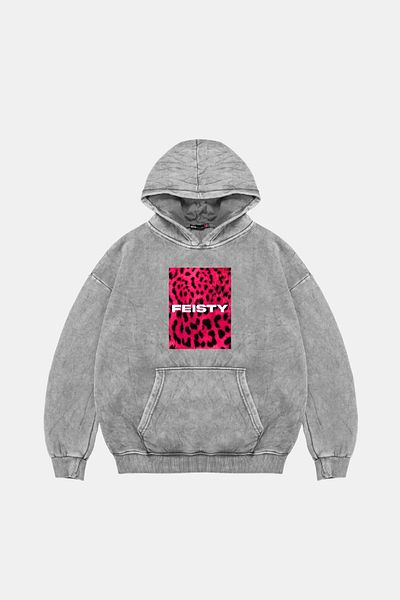Sekizbiraltı Feisty Oversize Unisex Washable White Hoodie