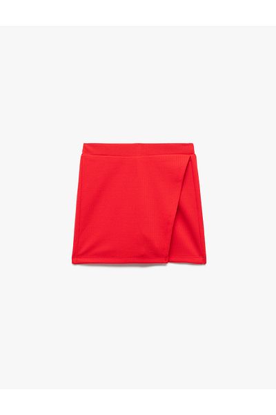 Koton Elastic Waist Curved Shorts Skirt