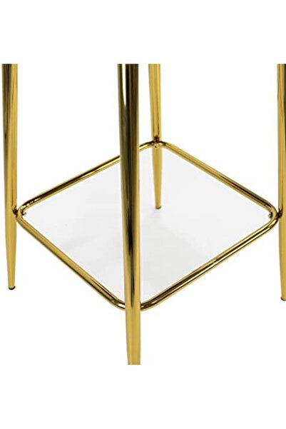 Vanity Living Bar Stools with Velvet Fabric, 99cm Viola High Bar Chair with Gold Finish for Kitchen