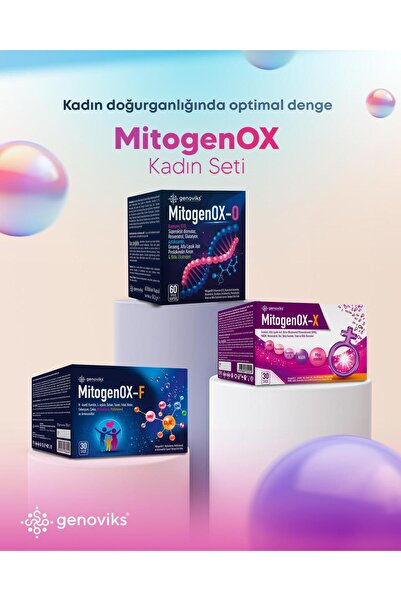 GENOVİKS BİYOTEKNOLOJİ Mitogenox -Kadın Set Hücresel Sağlık Için 3’lü Gelişmiş Destek