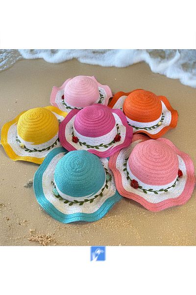 Kardelen Butik Denizli Solid Color Mercerized Girl's Hat (Age 3-7)