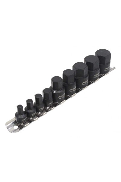GLOBAL TOOLS HEXAGONAL KEY HEAD SET 1/4 - 3/8 6-19MM 9 PIECES
