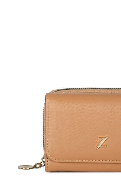 Zühre Snap Closure Compartment Light Tan Wallet Zc028