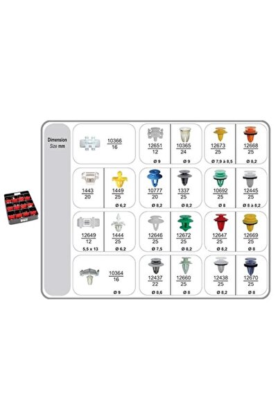 RESTAGRAF Set 492 clipsuri auto 70438 pentru montaj panouri, din plastic, compatibile cu Mercedes