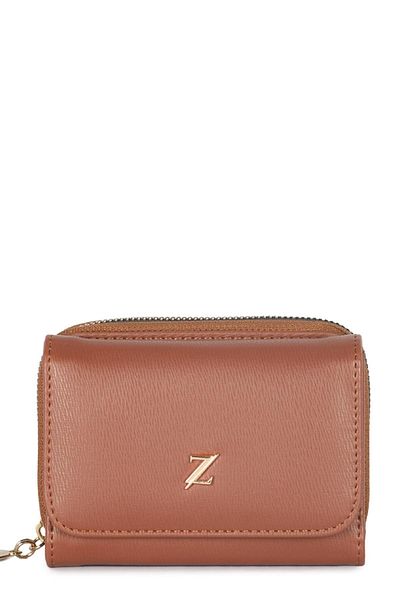 Zühre Tan Wallet with Snap Closure Compartment Zc028