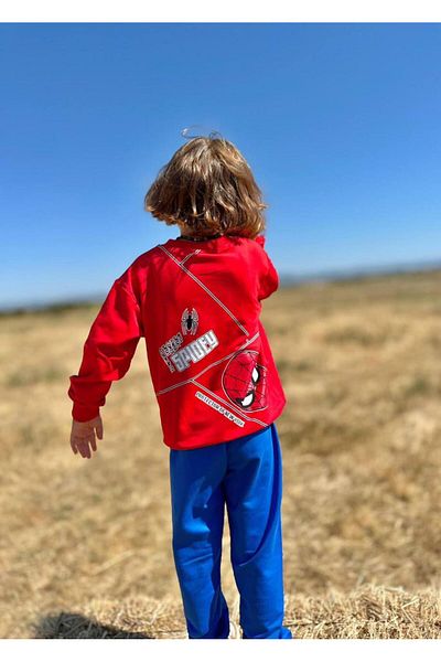 YİGİT BUTİK Patterned Long Sleeve Boys Bottom Top Set