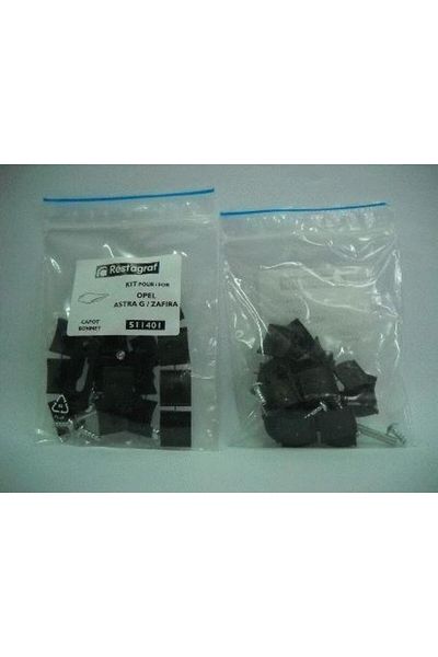 RESTAGRAF Engine hood mounting clip set A511401, plastic, compatible with Opel Astra G, Opel Zafir