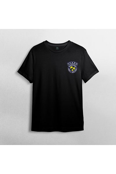 Pixxa Resident Evil Raccoon City Police Department Stars 100% Cotton Crew Neck T-Shirt Model 1