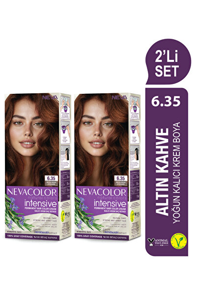 Neva Color INTENSIVE 2'Lİ SET 6.35 ALTIN KAHVE Kalıcı Krem Saç Boyası Seti
