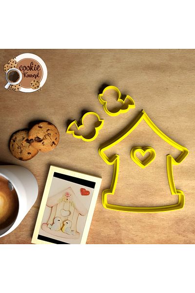 CookieKonsept مجموعة قوالب استحمام الطفل على شكل طائر الوقواق - متوافقة مع البسكويت والعجين والطين