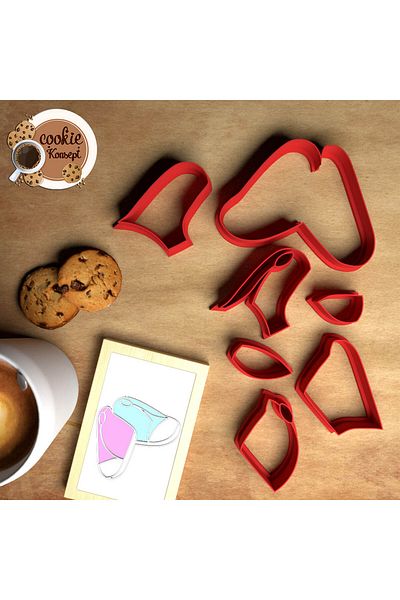 CookieKonsept مجموعة قوالب أحذية استحمام الطفل - متوافقة مع البسكويت والعجين والطين