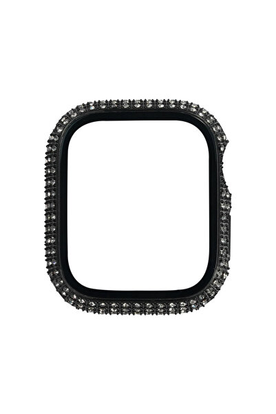 System Com حافظة واقية للشاشة من البلاستيك الصلب مع حواف مرصعة بالأحجار لساعة...